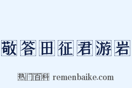 敬答田征君游岩是什么意思的图片